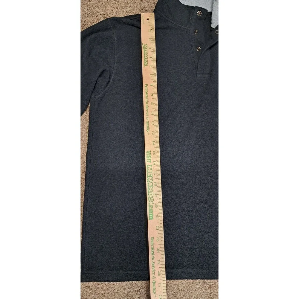 Freefly Bamboo Polar Pullover Men's Medium Black Fleece Snap Buttons